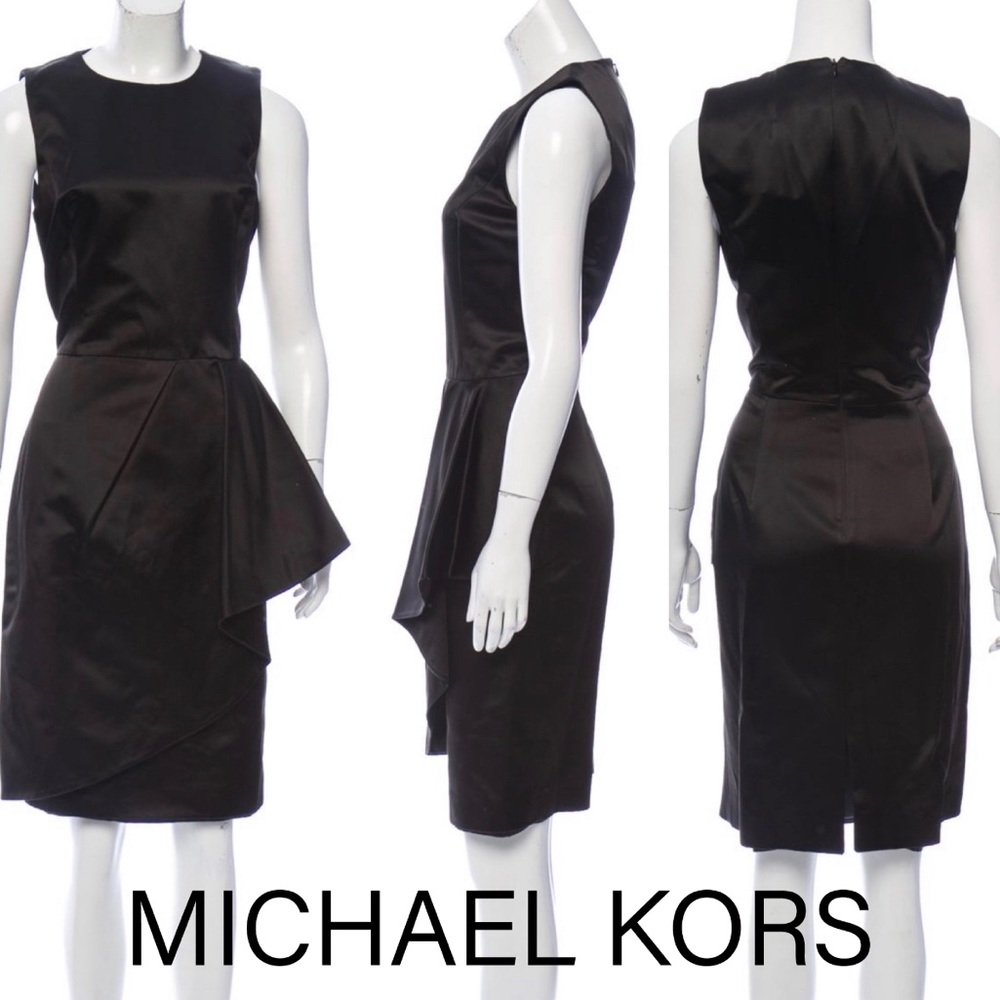 Michael Kors Italian Label Black Pleated Dress NWT